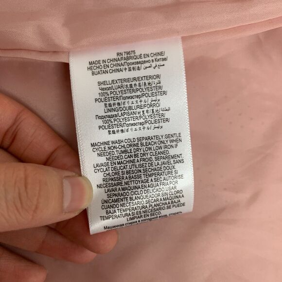 BCBGeneration Double Zip Jacket Women M Pink Snap Button Bungee Tie Waist Hoodie - Picture 13 of 16